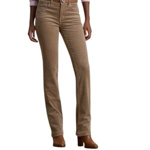 Mocha Brown Corduroy Pants Straight Leg Stretch Jean Western Earth Tone Size 8
